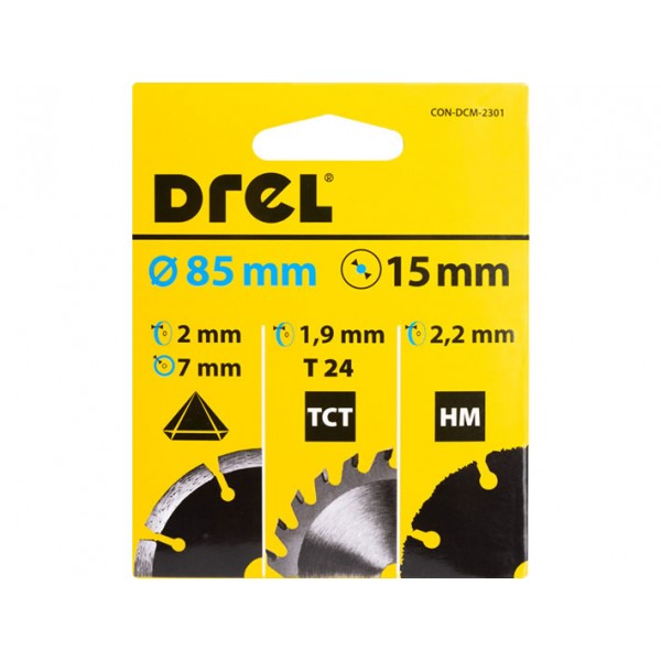 Diskai 3 vnt. ø85x15mm (universalus, medžiui, betonui)                                                                  